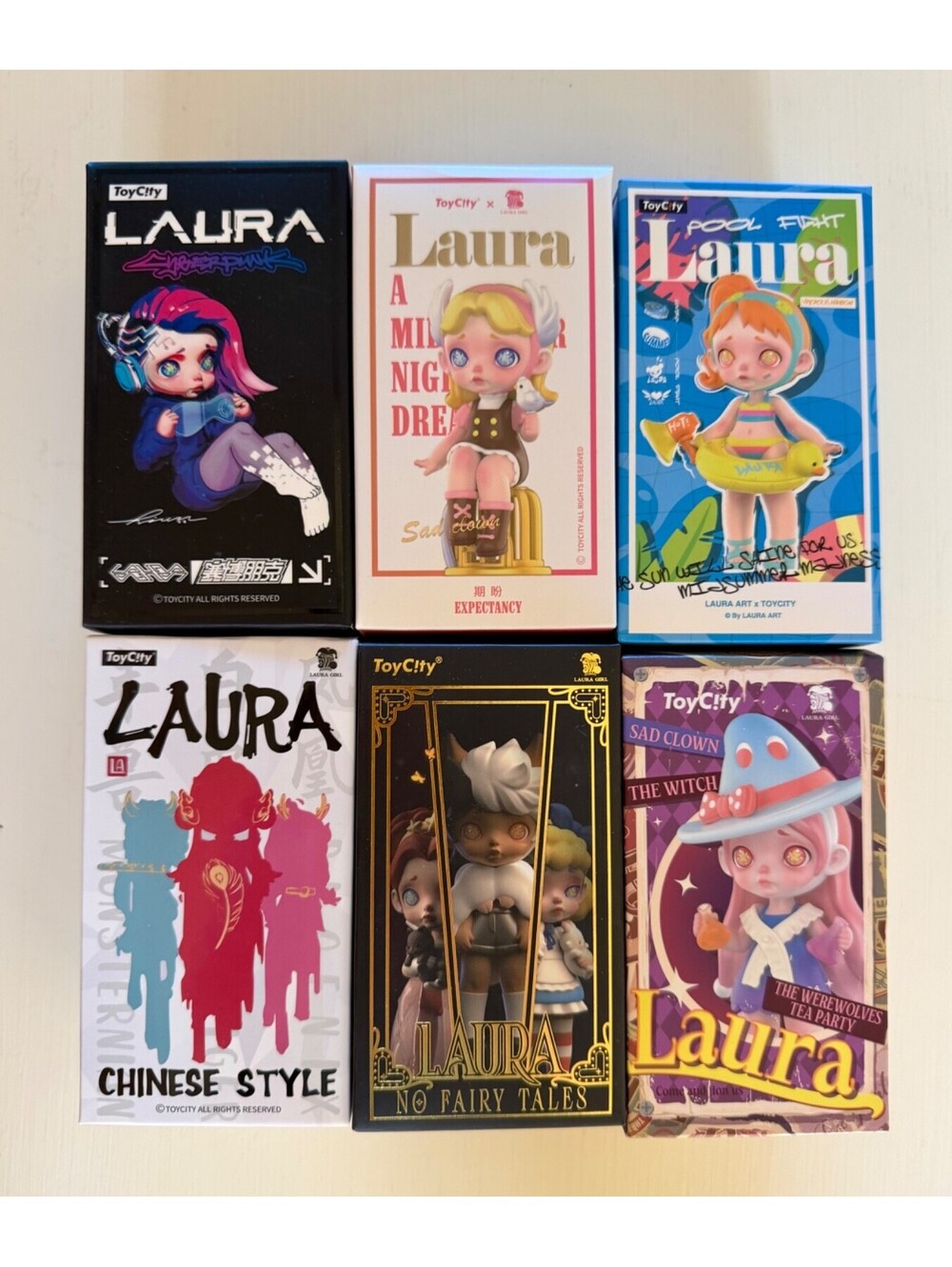 Blind Box Lot 6 ToyCity LAURA Assort Cyber Punk Fairy Tale Pool Chinese Werewolf